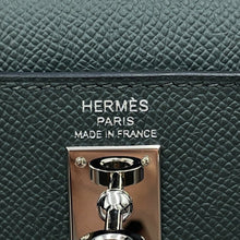 Load image into Gallery viewer, HERMES Kelly Sellier tricolor Vert Mangrove/Vert Almond/Black Epsom Size 25
