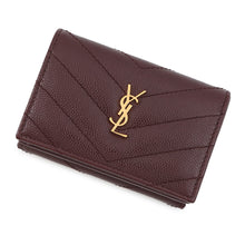 将图像加载到图库查看器中，SAINT LAURENT PARIS Origami Tiny Wallet Bordeaux668274 Leather
