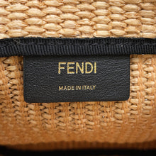 Load image into Gallery viewer, FENDI Pack Slim Clutch Beige/Black8BT337 Raffia Size Small

