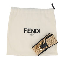 Load image into Gallery viewer, FENDI Pack Slim Clutch Beige/Black8BT337 Raffia Size Small
