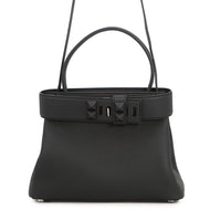 HERMES Medor 2WAY Handbag Black Togo Leather Swift Leather Size 27