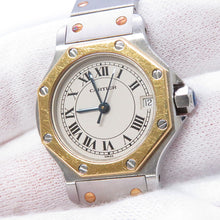 Load image into Gallery viewer, CARTIER Santos Octagon SM W25mm Stainless Steel K18YG Ivory DialW2001683
