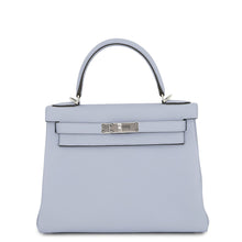 Load image into Gallery viewer, HERMES Kelly Retourne Blue Lin Togo Leather Size 28

