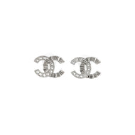 CHANEL CC Logo Earrings Metal Rhinestone