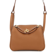 Load image into Gallery viewer, HERMES Lindy Gold Taurillon Clemence Size Mini
