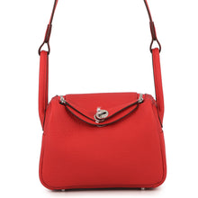 Load image into Gallery viewer, HERMES Lindy Rouge Ladue Taurillon Clemence Size Mini
