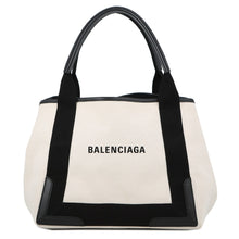 将图像加载到图库查看器中，BALENCIAGA Navy Kabas Black/White339933 Canvas Leather
