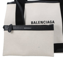 将图像加载到图库查看器中，BALENCIAGA Navy Kabas Black/White339933 Canvas Leather
