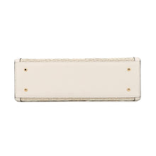 将图像加载到图库查看器中，Delvaux Tempête Crush Illusion 2-way Bag White/BeigeAA0636BSG0AEBDO Calf Leather JacquardCanvas Size PM
