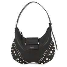 Load image into Gallery viewer, JIMMY CHOO Bar Hobo Bag BlackBARHOBOSQXB Leather Faux Pearl Size Small
