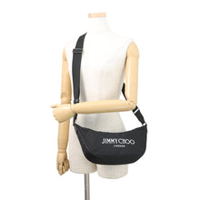 Load image into Gallery viewer, JIMMY CHOO Logo Shoulder Bag Black Nylon
