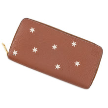 将图像加载到图库查看器中，LOEWE Star motif long wallet Brown199N41CF13 Leather
