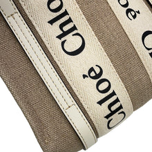 Load image into Gallery viewer, Chloe Woody 2WAYBag Beige/WhiteCHC22AP237I26101 Canvas Leather Size Mini
