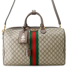 Load image into Gallery viewer, GUCCI Duffle Bag Beige/Multicolor834460 GG Supreme Leather Size Medium
