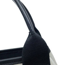 Load image into Gallery viewer, BALENCIAGA Navy Kabas White/Black390346 Canvas Leather Size XS
