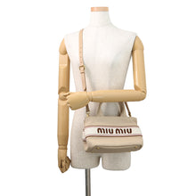 将图像加载到图库查看器中，MIUMIU Jacquard 2WAYBag Beige5BA253_2F68_F0065 Canvas
