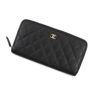 CHANEL Matelasse Zip Around Chozai Cloth BlackAP0242 Caviar Leather