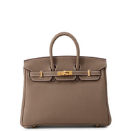 HERMES Birkin Etoupe Togo Leather Size 25