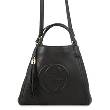Load image into Gallery viewer, GUCCI Soho Interlocking G Tote Bag Black336751 Leather
