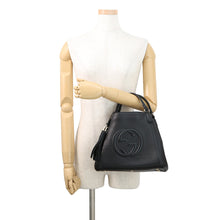 Load image into Gallery viewer, GUCCI Soho Interlocking G Tote Bag Black336751 Leather
