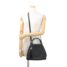 Load image into Gallery viewer, GUCCI Soho Interlocking G Tote Bag Black336751 Leather
