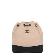 CHANEL Gabrielle de CHANEL Backpack BeigeBlackA94485 Aged Calf Leather Size Small