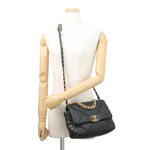 Load image into Gallery viewer, CHANEL CHANEL19 CHANEL19 Matelasse Shoulder Bag BlackAS1160 Shiny Lambskin
