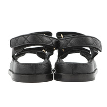 将图像加载到图库查看器中，CHANEL CC Logo Matelasse Sandals BlackG35927 Leather Size 38 C
