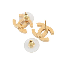 Load image into Gallery viewer, CHANEL CC Logo CC Mark Stud Quilted Earrings GoldABH240 B23662 Gold Plated
