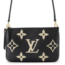 Load image into Gallery viewer, LOUIS VUITTON Pochette Double Zip NoirM80787 Bicolor Monogram Empreinte Leather

