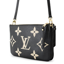 Load image into Gallery viewer, LOUIS VUITTON Pochette Double Zip NoirM80787 Bicolor Monogram Empreinte Leather
