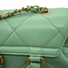 Load image into Gallery viewer, CHANEL Matelasse Backpack Light GreenAS4866 Lambskin
