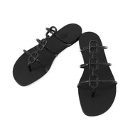 HERMES Mykonos Sandals Black Rubber Size 38