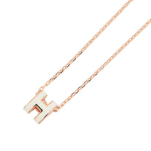 将图像加载到图库查看器中，HERMES Pop Ash Necklace Size Mini White Lacquer Gold Plated
