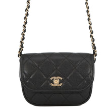 Load image into Gallery viewer, CHANEL Mini Round Flap Messenger Bag BlackAS2465 Grained Calf Leather Size 18
