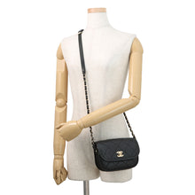 Load image into Gallery viewer, CHANEL Mini Round Flap Messenger Bag BlackAS2465 Grained Calf Leather Size 18
