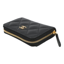 将图像加载到图库查看器中，CHANEL Matelasse Classic Zip Coin Purse BlackAP0216 Y01864 C3906 Caviar Leather
