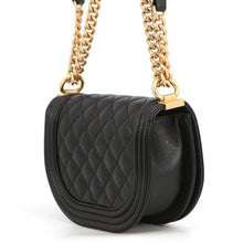 Load image into Gallery viewer, CHANEL Boy Chanel Half Moon Shoulder Bag BlackAS3350 Caviar Leather Size Small
