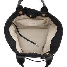 Load image into Gallery viewer, CHANEL Deauville Chain Tote BlackAS3257 Canvas Leather Size Small
