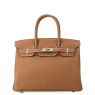 HERMES Birkin Gold Togo Leather Size 30