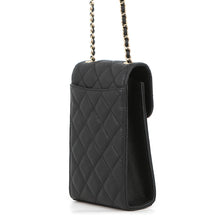 Load image into Gallery viewer, CHANEL Matelasse Shoulder Phone Case BlackAP0249 Caviar Leather
