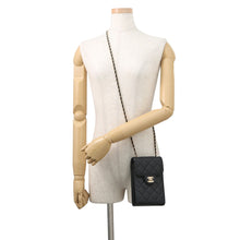 Load image into Gallery viewer, CHANEL Matelasse Shoulder Phone Case BlackAP0249 Caviar Leather
