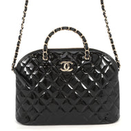 CHANEL Matelasse 2-Way Shopping Bag BlackAS3969 Patent Leather
