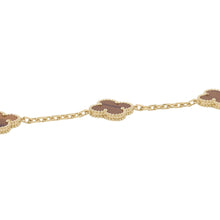 将图像加载到图库查看器中，Van Cleef &amp; Arpels Vintage Alhambra 5 Motif BraceletVCARD35600 18K Yellow Gold
