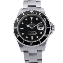 将图像加载到图库查看器中，ROLEX Submariner Date W40mm Stainless Steel Black Dial16610
