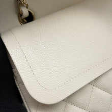 Load image into Gallery viewer, CHANEL Matelasse Double Flap Chain Shoulder Bag WhiteA01112 Caviar Leather Size 25
