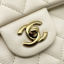 Load image into Gallery viewer, CHANEL Matelasse Double Flap Chain Shoulder Bag WhiteA01112 Caviar Leather Size 25
