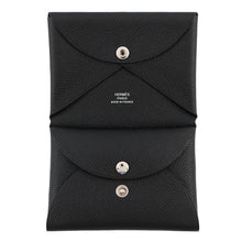 将图像加载到图库查看器中，HERMES Calvi Duo Black Epsom

