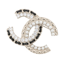 Load image into Gallery viewer, CHANEL CC Logo BroochAB8609-B08593-NJ194 Metal Lambskin Strass Faux Pearl
