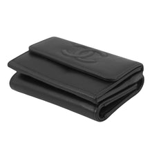 将图像加载到图库查看器中，CHANEL CC Logo Small Flap Wallet BlackAP4655-B20633-94305 Caviar Leather
